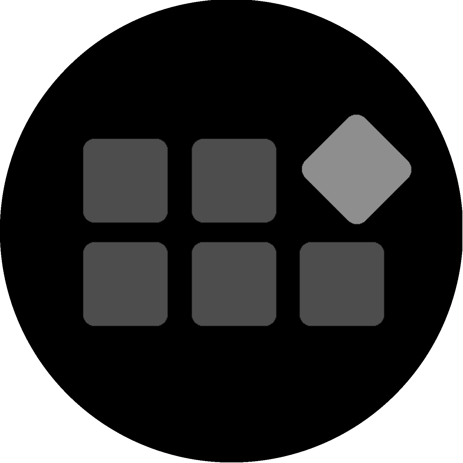Round Eventbricks Logo - Black Background - Greyscale